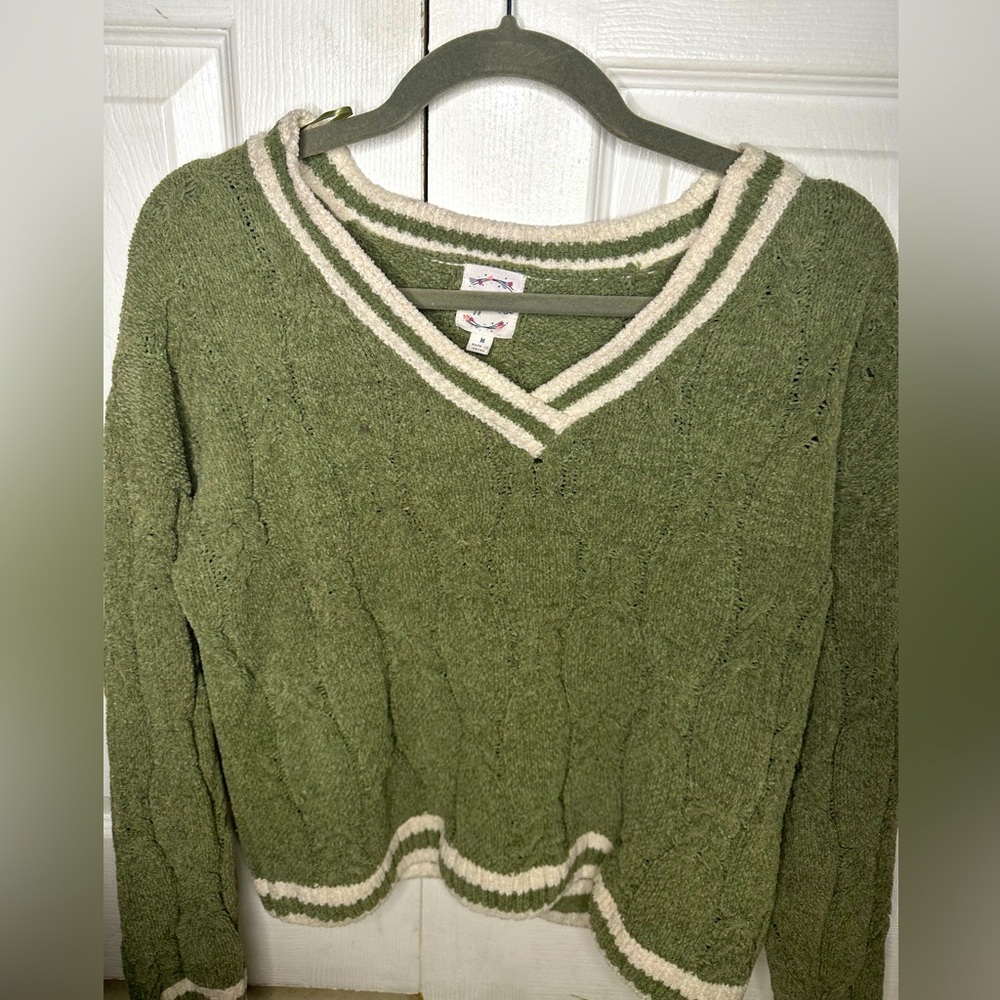 sage green cardigan